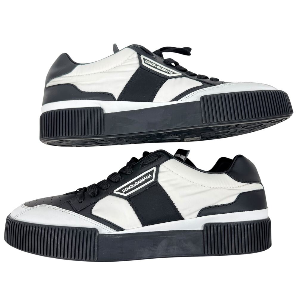 Dolce & Gabbana Miami Leather Low Top Sneakers Black Size 10 - Picture 8 of 10